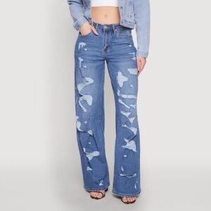 Madden Girl Distressed Barrel Jeans Wide leg Size 13 Teen Juniors